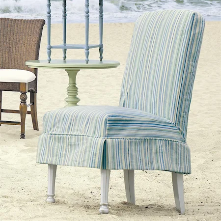 Cottage Seaside Sea Glass Slipcovered Chair